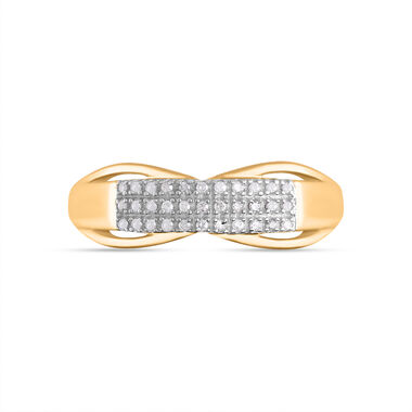 Weißer Diamant Ring, 925 Silber Gelbgold Vermeil, (Größe 20.00), ca. 0.15 ct