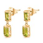 Peridot Ohrringe 925 Silber 750 Gelbgold Vermeil ca. 3,12 ct. image number 3