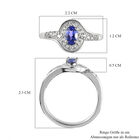 AAA Tansanit und Zirkon-Ring, 925 Silber platiniert, ca. 0.83 ct image number 6