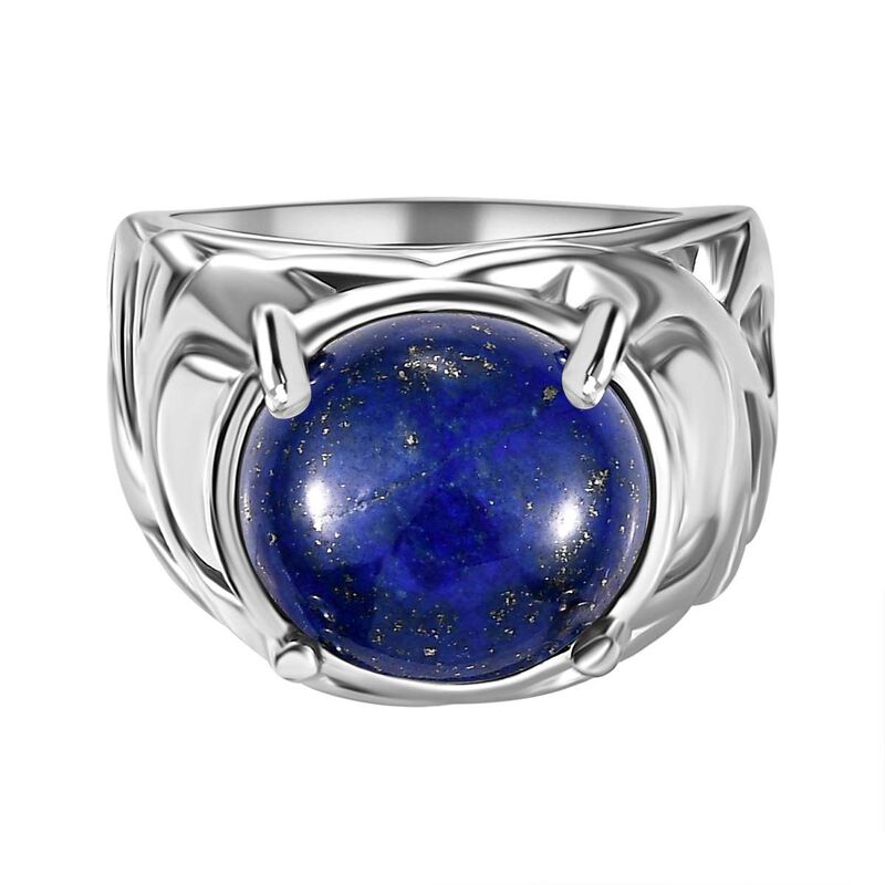 Lapislazuli Ring Messing (Größe 19.00) ca. 6,78 ct image number 0