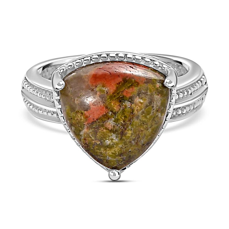 Unakite Ring, Edelstahl (Größe 21.00) ca. 6.85 ct image number 0