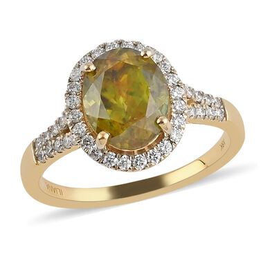 ILIANA AAA Sphen und Diamant-Ring, SI G-H, 750 Gelbgold  ca. 3,65 ct