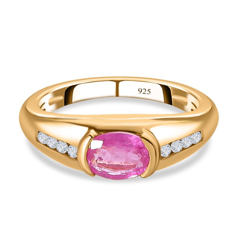 Ilakaka rosa Saphir und Zirkon-Ring - 1,23 ct. image number 0