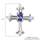 Tansanit und Moissanit Kreuz Anhänger - 0,34 ct. image number 5