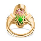 Wassermelonen Quarz Triplett und Multi-Edelstein-Ring - 10,91 ct. image number 5