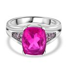 Orchidee Farbe Quarz Triplette, Rosa Zirkonia Ring Edelstahl (Größe 21.00) ca. 4,68 ct image number 0