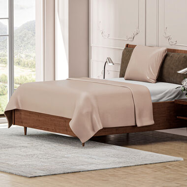Serenity Night - Bambus Bettbezugsset, kühlend und anti-allergisch, Bettdecke 135 x 200 cm Kissenbezug 80 x 80 cm, Beige