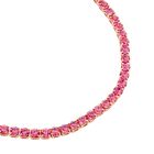 2er-Set - verstellbare, rosa Kristall-Halskette und Armband - 0,50 ct. image number 3