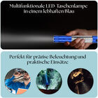 Multifunktionale LED-Taschenlampe mit Magnetkopf, 4 Lichtmodi, flexibler Schaft und Haken, Blau image number 1