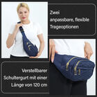 RFID-geschützte Nylon Bauchtasche mit Schnellverschluss, Marineblau image number 2