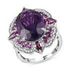 AAA Afrikanischer Amethyst, Rhodolith Granat und Zirkon-Ring - 14,16 ct. image number 3