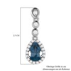 London Blau Topas, Weißer Zirkon Ohrringe, 925 Silber platiniert ca. 3.69 ct image number 4