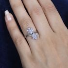 Tansanit Blumen-Ring, 925 Silber platiniert  ca. 1,05 ct image number 2