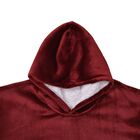 Zweilagiger Kapuzenpullover, Sherpa und Flanell, Burgundy image number 2