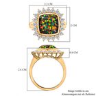 Labor Created schwarzen Opal, Weißer Zirkon Ring, 925 Silber Gelbgold Vermeil (Größe 18.00) ca. 3.69 ct image number 6