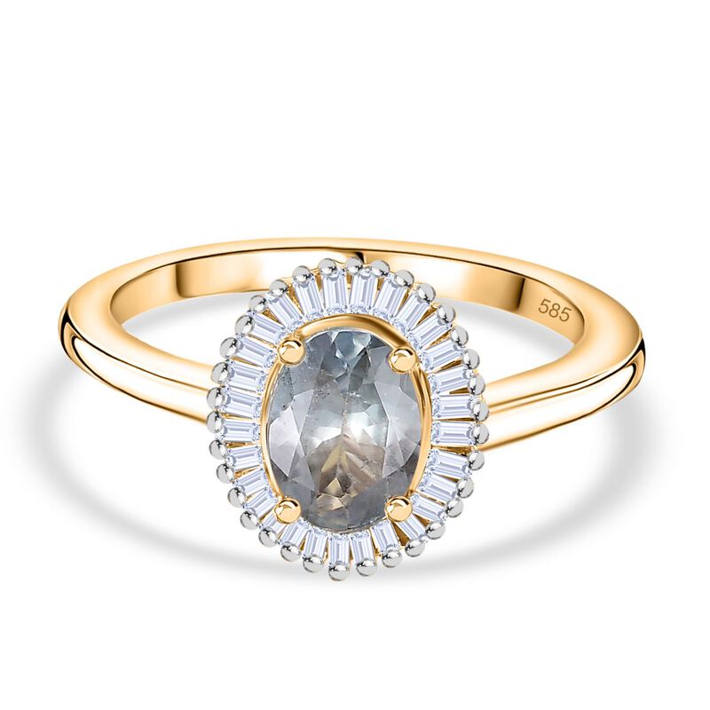 AAA Alexandrit und Diamant Ring in 585 Gold - 1,01 ct. image number 0