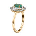 AAA Smaragd und Diamant Ring in 585 Gold - 1,07 ct. image number 6