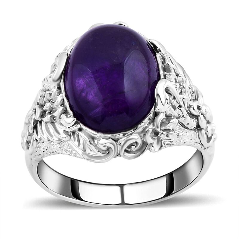 Royal Bali - Afrikanischer Amethyst Ring, 925 Silber, (Größe 17.00), ca. 12.00 ct image number 0