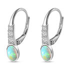 AA äthiopische Welo Opal und Zirkon Ohrringe, 925 Silber platiniert - 0,96 ct. image number 3