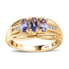 Tansanit und Diamant Ring, 925 Silber 750 Gelbgold Vermeil - 0,79 ct. image number 3