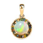 AA Natürlicher, äthiopischer Welo Opal, Natürlicher Champagner Diamant Anhänger 925 Silber 750 Gelbgold Vermeil ca. 1,81 ct. image number 0