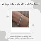 Vintage italienisches Kordel-Armband in Silber image number 4