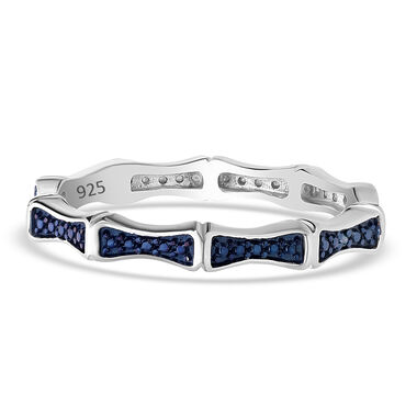 Blauer Diamant Ring, 925 Silber platiniert, (Größe 18.00)