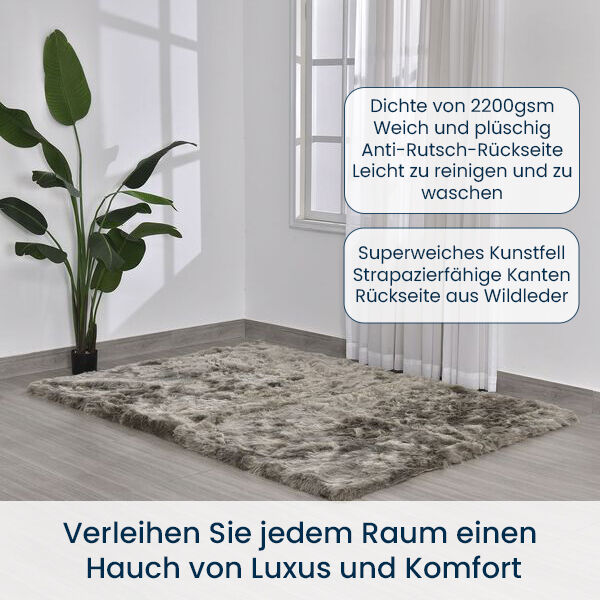 Luxury Edition: Kunstfell Teppich, 160x230cm, Weiß image number 1