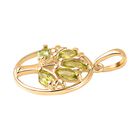 Peridot Anhänger 925 Silber Gelbgold Vermeil ca. 0.77 ct image number 3