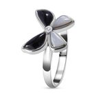 Perlmutt, schwarzer Onyx und Zirkonia-Ring - 1,51 ct. image number 2