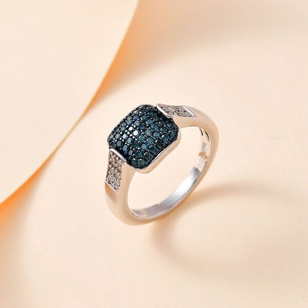 Weißer und blauer Diamant-Ring - 0,48 ct. image number 1