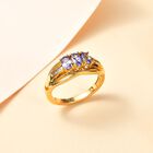 Tansanit und Diamant Ring, 925 Silber 750 Gelbgold Vermeil - 0,79 ct. image number 1