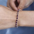 Afrikanischer Amethyst Armband ca. 19 cm 925 Silber platiniert ca. 8,82 ct. image number 2