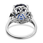 Ceylonfarbener Quarz und Zirkon-Ring, 925 Silber platiniert - 5,37 ct.  image number 5