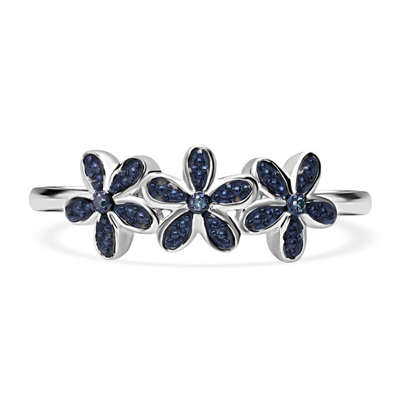 Floraler blauer Diamant-Ring image number 0