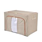 Faltbare Aufbewahrungsbox aus Stoff mit Metallrahmen und PVC Fenster, 60 x 44 x 40 cm, 100L, Beige image number 1