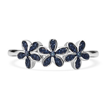 Floraler blauer Diamant-Ring