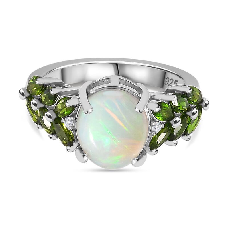 AA natürlicher, äthiopischer Welo Opal, Zirkon und Chromdiopsid-Ring - 2,74 ct. image number 0