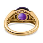 AA Afrikanischer Amethyst, weißer Zirkon Ring, 925 Silber Gelbgold Vermeil (Größe 17.00) ca. 3.99 ct image number 5