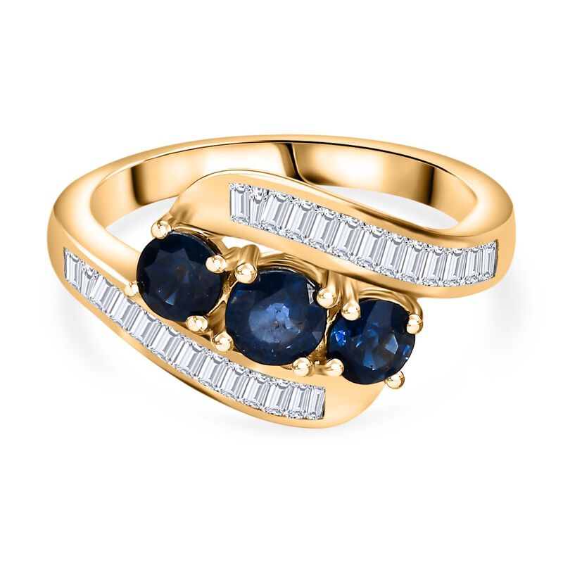 Blauer Saphir und Zirkon-Ring - 1,96 ct. image number 0