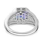 AAAA Tansanit und Diamant Ring in 950 Platin - 2,99 ct. image number 5