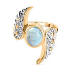 GP Kollektion - Celestial Dream - Larimar, Kanchanaburi Blauer Saphir Ring 925 Silber  (Größe 18.00) ca. 2.39 ct image number 0