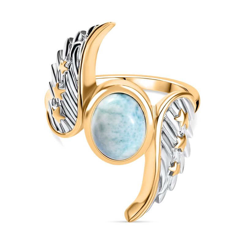 GP Kollektion - Celestial Dream - Larimar, Kanchanaburi Blauer Saphir Ring 925 Silber  (Größe 18.00) ca. 2.39 ct image number 0