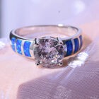 Zirkonia und synthetischer Kristall blauer Opal-Ring - 5,86 ct. image number 1