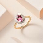 AAA rosa Calabar Turmalin und Diamant Ring in 585 Gelbgold - 1,39 ct. image number 8