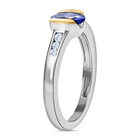 Tansanit und Zirkon Ring 925 Silber Bicolor  ca. 0,77 ct image number 4