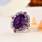 AAA Afrikanischer Amethyst, Rhodolith Granat und Zirkon-Ring - 14,16 ct. image number 1