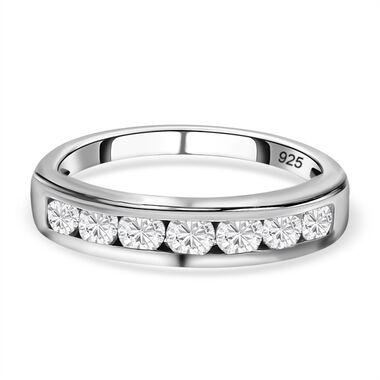 Moissanit-Ring, 925 Silber platiniert - 0,75 ct