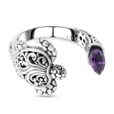 Royal Bali - Afrikanischer Amethyst Ring, 925 Silber (Größe 16.00) ca. 3,00 ct