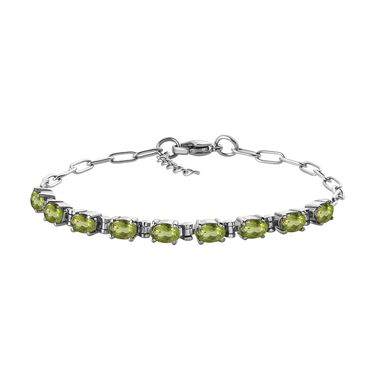 Natürliches Peridot Armband, ca. 19 cm, Edelstahl ca. 4.55 ct